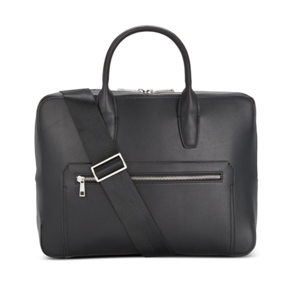Alfani Men's Messenger Bag Black One Size Sleek Professional Office Travel